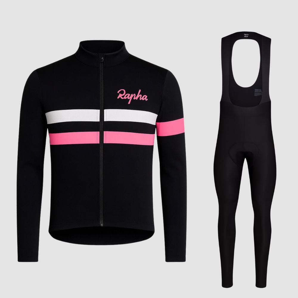 Rapha | Long Sleeve Professional Cycling Set Black Pink
