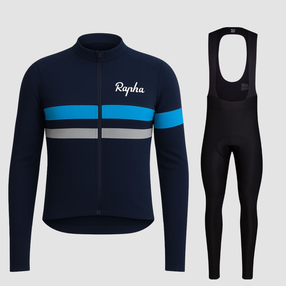 Rapha | Long Sleeve Professional Cycling Set Black Blue